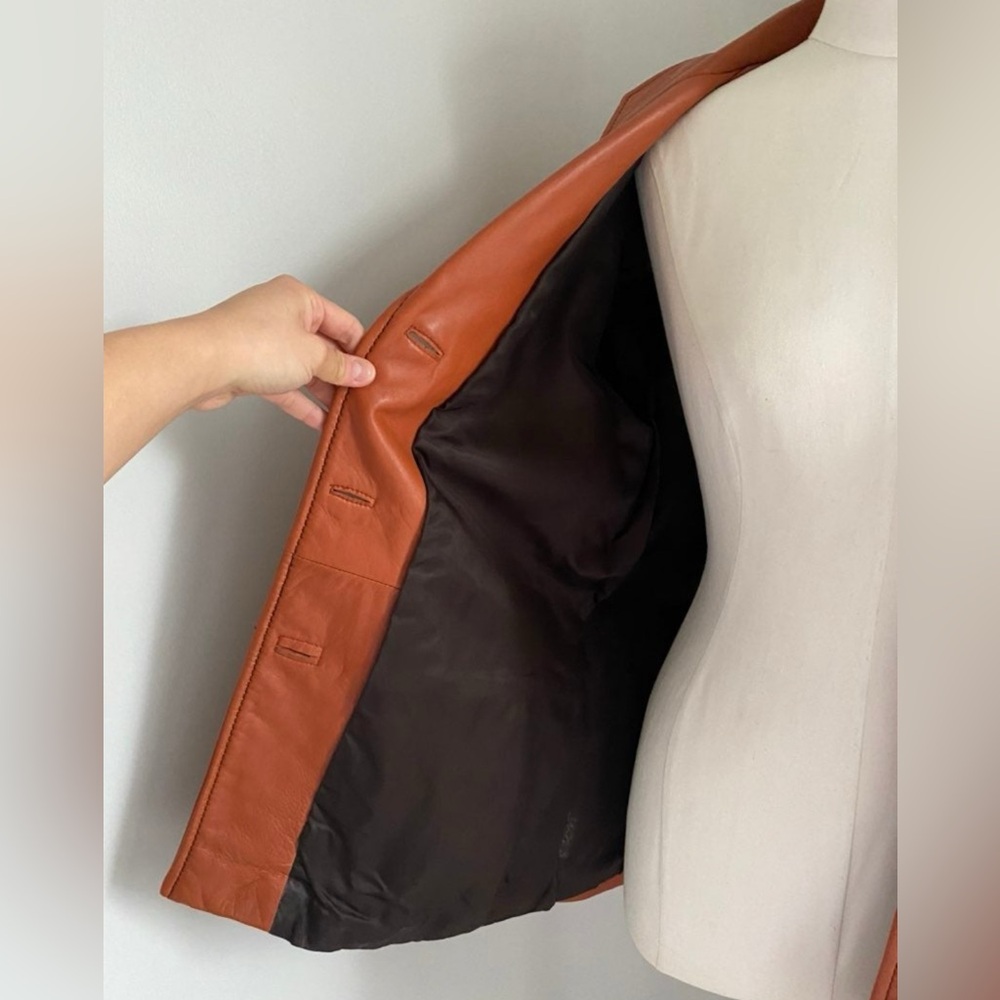 Lafayette 148 Brown Genuine Leather Jacket - Picture 6 of 7